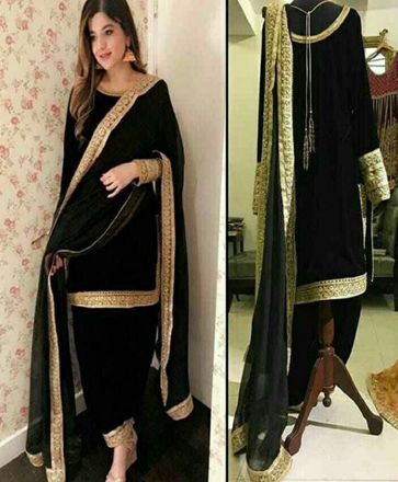 19 Black Punjabi Suit Design Ideas with Laces - Beautiful You